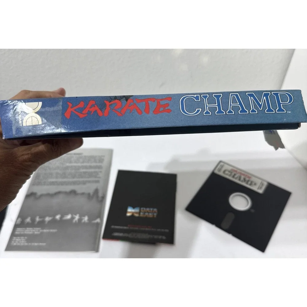 1985 KARATE CHAMP C64/128 Data East Apple Series Box Floppy Disk Inserts Vintage